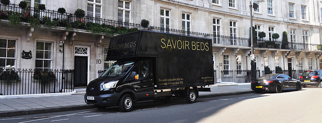 Luxury Beds - Savoir Beds delivery van